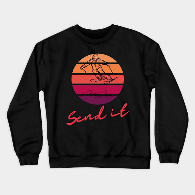 Send It Skiing Crewneck Sweatshirt by WillyTees